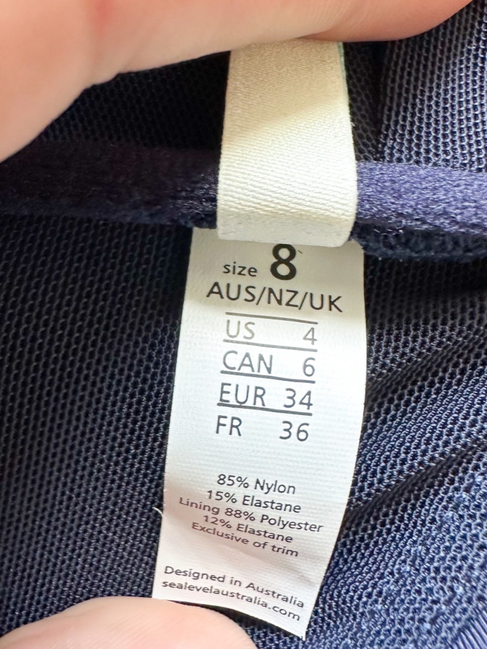 Sea Level Australia Navy Eco Essentials Frill Bra Swim Top - Picture 5 of 6